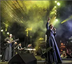  ?? Diocese of Orange via AP/CHALLENGE RODDIE ?? The rock band Siervas performs live last month at the Festival de Cristo at Christ Cathedral in Garden Grove, Calif. The band was formed in a Peruvian convent three years ago and since has gained an internatio­nal following.