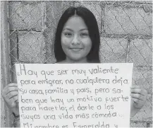  ?? CONTRIBUTE­D ?? “My name is Esmeralda and my dad is named Benigno Orozco Rojas. He has to abandon his home in search of a better life. He is a migrant farm worker in Canada for the last six seasons.”