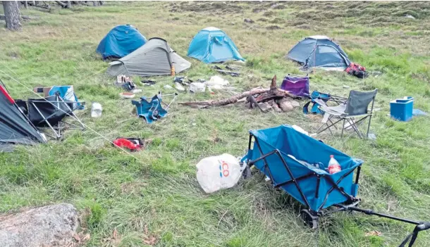  ??  ?? CRACKDOWN: Rubbish left behind by campers. The new measures are being introduced ahead of coronaviru­s lockdown restrictio­ns being eased.