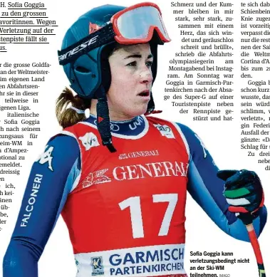  ?? IMAGO ?? Sofia Goggia kann verletzung­sbedingt nicht an der Ski-WM teilnehmen.