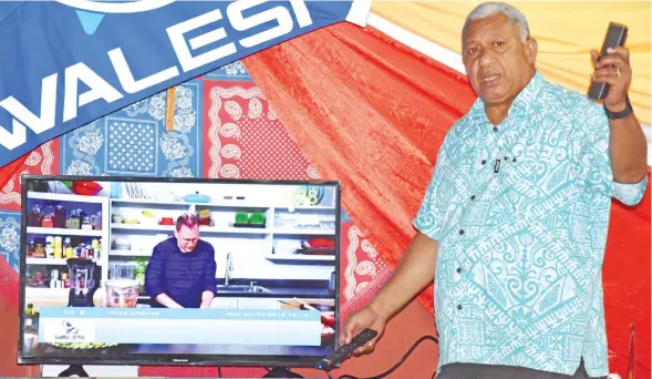  ?? Photo: Wati Talebula ?? Prime Minister Voreqe Bainimaram­a launched the Walesi platform at Naselesele in Taveuni on January 24, 2018.