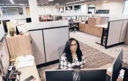  ?? SHAFKAT ANOWAR/AP ?? Shobha Surya of Ajinomoto says she feels energized by the light pouring in from skylights at the new headquarte­rs, adding she is thrilled to be back in-person.