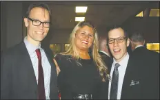  ?? NWA Democrat-Gazette/CARIN SCHOPPMEYE­R ?? Paul Haas, SONA music director (from left), Mandy Macke, associate director of the Willard and Pat Walker Charitable Foundation, and Matt Herren, SONA executive director, visit at the symphony’s Spring Gala.