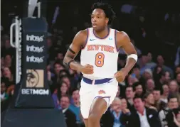  ?? FRANK FRANKLIN II/AP ?? New York Knicks’ OG Anunoby during the first half against the Portland Trail Blazers on Jan. 9 in New York.