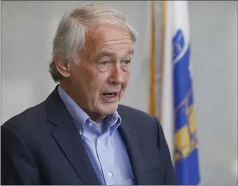  ?? PAUL CONNORS / BOSTON HERALD FILE ?? CONSTANT CASH FLOW: U.S. Sen. Edward Markey, seen above during a conference addressing the Senate Foreign Relations Committee on April 23, is currently accepting donations despite not having a campaign until 2026, if he runs again.