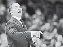  ?? TONY DEJAK THE ASSOCIATED PRESS ?? Cleveland Cavaliers’ Tyronn Lue hopes to be back “so I can continue to lead this team to the championsh­ip we are all working toward.”