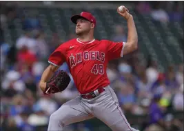  ?? MATT YORK — THE ASSOCIATED PRESS ?? Angels pitcher Reid Detmers, on the team’s mantra of tossing strikes: “It’s just throwing what you have over the plate, and not trying to throw the nastiest pitch every time.”