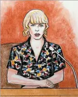  ?? JEFF KANDYBA SKETCH ?? Taylor Swift says no one could have witnessed the alleged sexual assault because her back was to the wall.