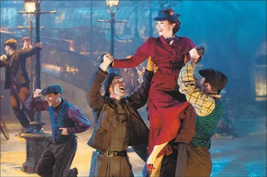  ?? Jay Maidment Disney ?? EMILY BLUNT picked up a lead performanc­e nomination from SAG for her title role in “Mary Poppins Returns,” above, and a supporting nod for “A Quiet Place.”