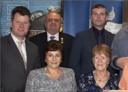  ??  ?? Maura Ivory, Dora Ryan and Seán Ryan from Ounavarra Park residents’ associatio­n with Cllr Malcolm Byrne, council staff member Sheila Lacey, Cllr Robbie Ireton and Cllr Anthony Donoghue.