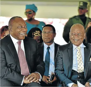  ??  ?? Cyril Ramaphosa, seen here with former Lesotho prime minister Tom Thabane in 2015, has a lot to do to repair South Africa’s foreign policy, the author writes.