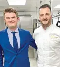  ?? ?? DAPPER DUO
Wilfrid Hocquet and Alex Cufley in the kitchen of Blue in Bangkok