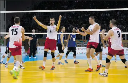  ??  ?? The Canadian national men’s volleyball team has steadily climbed the world rankings, reaching the top-10 off showings like a bronze finish at the 2015 Pan Am Games in Toronto.
