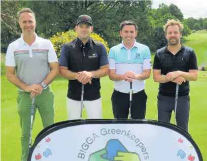  ??  ?? The winning team was led by Sandiway profession­al Gareth Jones and included former England cricket Captain Michael Vaughan, a member at Wilmslow, Mike Lumb and Nick Boyce-Hunter.
