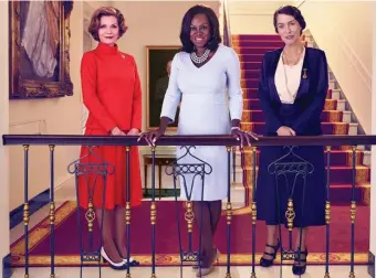  ?? SHOWTIME ?? WOMEN’S VIEW: Michelle Pfeiffer, Viola Davis and Gillian Anderson (from left) star in ‘The First Lady,’ a 10-part series on Showtime.