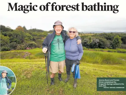  ?? PHOTOS / MICHAEL CUNNINGHAM ?? Jeremy Busck and Pamela Winter establishe­d the Dragonfly Springs wetland in the early 90s.