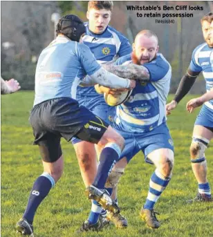  ?? FM4606840 ?? Whitstable’s Ben Cliff looks to retain possession