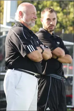  ?? File photo ?? Head coach Phil Pincince, left, saw his Mount St. Charles girls' soccer squad defeat East Providence in Woonsocket on Monday afternoon.