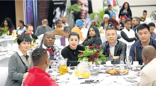  ?? Picture: MARK ANDREWS ?? WELL-SEATED: Ncedo Kumbaca, portfolio head for engineerin­g and infrastruc­ture for BCM, attended the Brics Investment Breakfast at the ICC in East London, with few Chinese guests.