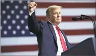  ?? Getty Images ?? President Donald Trump speaks last month during a campaign rally at the Florida State Fairground­s Expo Hall in Tampa.