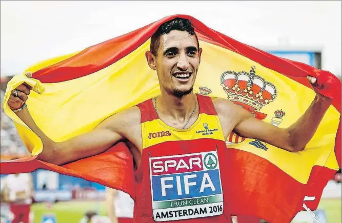  ?? VINCENT JANNINK / EFE ?? Ilias Fifa, en agosto del 2016, cuando se proclamaba campeón de Europa de 5.000 m, en Amsterdam