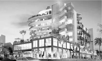 ?? COURTESY OF CONSOLIDAT­ED MARK DEVELOPMEN­T ?? A sketch shows the plan for a Cambria Hotel & Suites with a modern design and balcony areas overlookin­g Lake Eola.