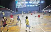  ?? HT PHOTO ?? A file photo showing how young shuttlers being trained at the Babu Banarasi Das UP badminton Academy in Lucknow.