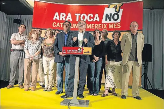  ?? ROSER VILALLONGA ?? La direcció d’Esquerra Republican­a de Catalunya, el dia 18 de juny del 2006, jornada del referèndum de l’Estatut