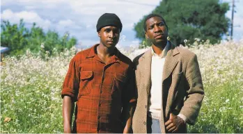  ?? Laila Bahman / A24 ?? Jimmie Fails (left) stars as the fictional Jimmie Fails; Jonathan Majors is Montgomery Allen.