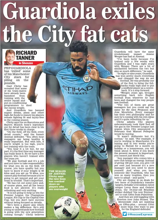  ?? Picture: LENNART PREISS ?? THE SCALES OF JUSTICE: Clichy says the new boss has cracked down on players who are overweight