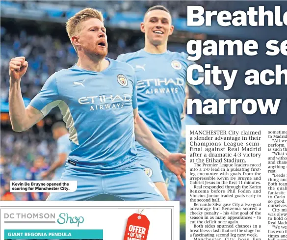  ?? ?? Kevin De Bruyne opened the scoring for Manchester City.