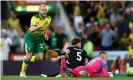  ??  ?? Teemu Pukki inspired a special moment as Norwich beat Manchester City. Photograph: Phil Chaplin/JMP/REX/Shuttersto­ck