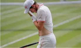  ?? Photograph: Tom Jenkins/The ?? Andy Murray in his defeat to Denis Shapovalov in the third round of Wimbledon. He looked tired – he always does – but this time he looked weak.