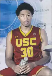  ?? Eric Risberg Associated Press ?? ELIJAH STEWART isn’t buying prediction­s of a seventh-place finish in the Pac-12 for the Trojans.