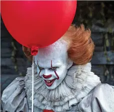  ?? Brooke Palmer / Warner Bros. Pictures via AP ?? Bill Skarsgård’s new interpreta­tion of Pennywise proves genuinely scary in It