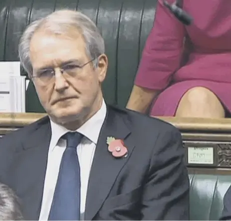 ?? ?? ↑ Former minister Owen Paterson in the House of Commons as MPS debated an amendment after he breached lobbying rules.