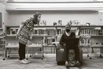  ?? Jerry Lara / Staff photograph­er ?? The San Antonio Public Library System has had a policy for a designated expression zone in place since 2013 at all of its branches, including the Collins Garden Library.