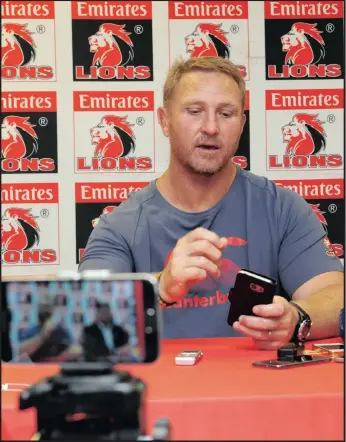  ??  ?? An emotional Lions coach Johan Ackermann at the recent media conference where he said he’s be leaving.
