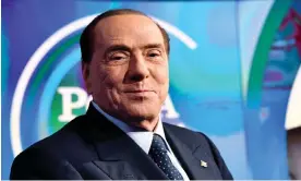  ?? Alberto Pizzoli/AFP/Getty Images ?? Silvio Berlusconi on the set of TV show Porta a Porta on Rai 1, in Rome, 2018. Photograph: