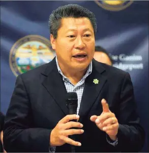  ?? Ned Gerard / Hearst Connecticu­t Media ?? State Sen. Tony Hwang, who led the Newtown delegation to get the $2.6 million grant approved, said the memorial “will provide a step forward toward closure and healing from an incredibly emotional time for our community.”