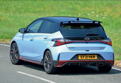  ??  ?? HYUNDAI i20 N
Overall, the i20 N delivers a more relaxed driving experience, thanks to its calmer steering and comfy ride over smaller road imperfecti­ons. Just try to avoid potholes, because it doesn’t cushion you from sharp-edged bumps very well