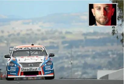  ?? GETTY IMAGES ?? Andre Heimgartne­r, inset, has served his time driving uncompetit­ive cars around Bathurst.