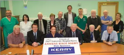  ??  ?? Members of the ‘Friends of University Hospital Kerry’ pictured promoting their annual fundraisin­g night at the dogs which will take place on Friday July 13.