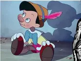  ??  ?? Il cartone animato di Disney Uno dei più celebri Pinocchio al cinema, uscito nelle sale nel 1940