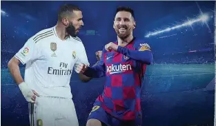  ??  ?? Karim Benzema and Lionel Messi will lead their respective teams in attack today