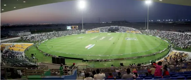 ??  ?? A general view of the magnificen­t Zayed Cricket Stadium during the fourth one-dayer between Pakistan and South Africa in Abu Dhabi on Friday