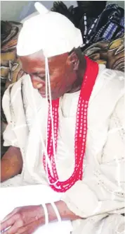  ??  ?? Oba Bamidele Oyerinde, Ohoro of Shao in Kwara State.