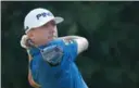  ?? JAMIE SQUIRE, GETTY IMAGES ?? Mackenzie Hughes of Dundas plays his shot from the 11th tee during the second round of The Players Championsh­ip on Friday.