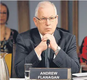  ?? Picture: Andrew Cowan. ?? Andrew Flanagan appears before the scrutiny committee yesterday.