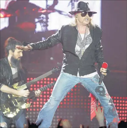  ?? Lawrence K. Ho
Los Angeles Times ?? AXL ROSE and a reunited Guns N’ Roses will headline Coachella this year. We’ve come to expect such reunions at the desert festival.